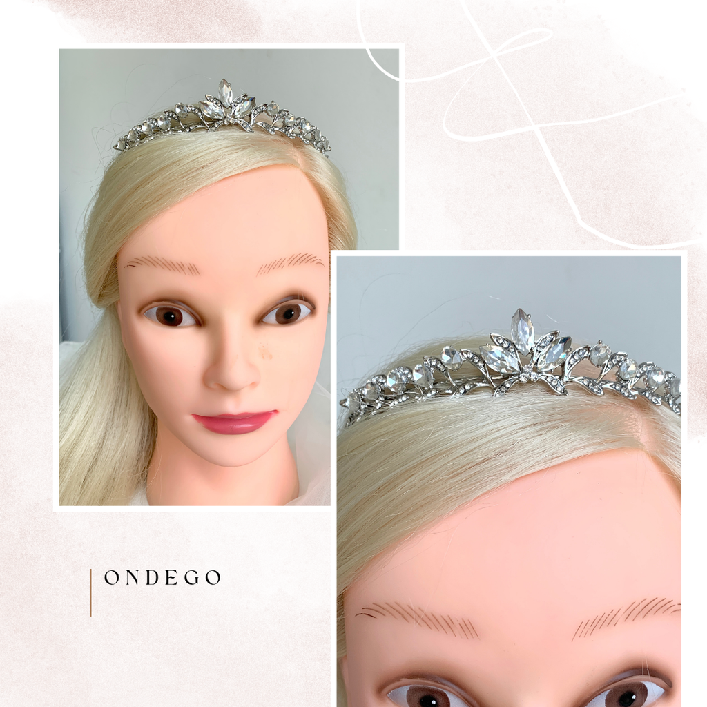 Silber Strass Diadem – Edle Tiara für Braut, Geburtstag & besondere Anlässe | ONDEGO®