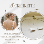 Zirkonia Perlen Schmuckset Gold mit Rückenkette – Halskette & Ohrringe | Brautschmuck | ONDEGO®