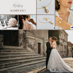 Brautschmuck Set Gold – Zirkonia Tropfen Kette, Ohrringe & Armband verstellbar | ONDEGO®