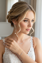 925 Silber Perlen Blätter Schmuckset – luxuriöses 3-teiliges Set mit Zirkonia | ONDEGO®