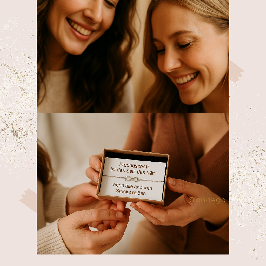 Freundschaftsarmband „Beste Freundin“ – Unendlichkeit, verstellbar, Geschenkbox | ONDEGO®