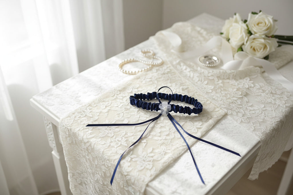 braut-accessoire-strumpfband-dunkelblau-romantisch