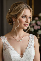 braut-collier-rosegold-passende-ohrringe-zirkonia-set
