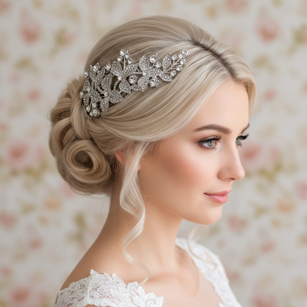 braut-haarkamm-silber-strass-blumen-blattschmuck-hochzeit