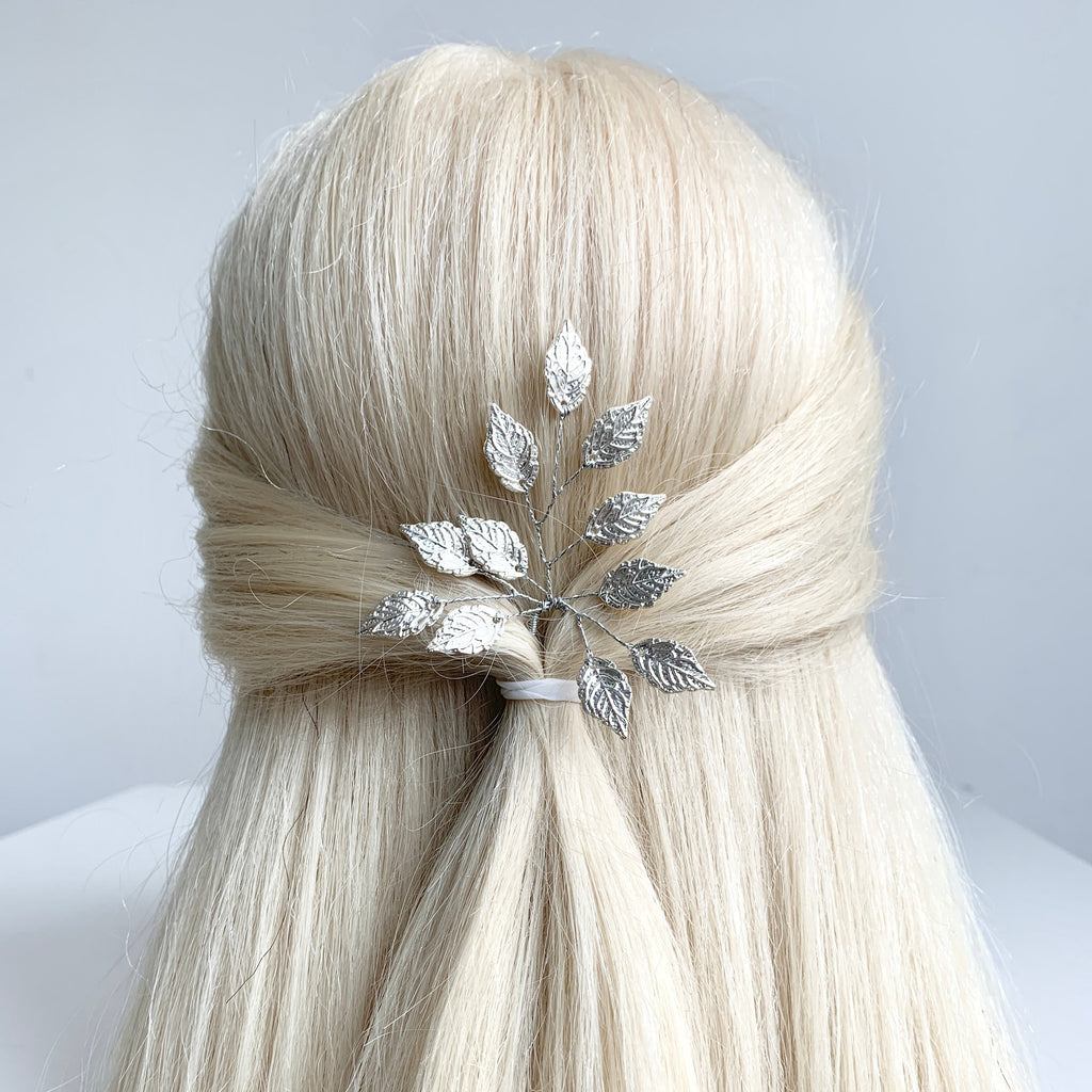 braut-haarnadel-silber-blatt-haarschmuck