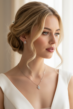 braut-mit-silber-schmuckset-ohrringe-und-halskette