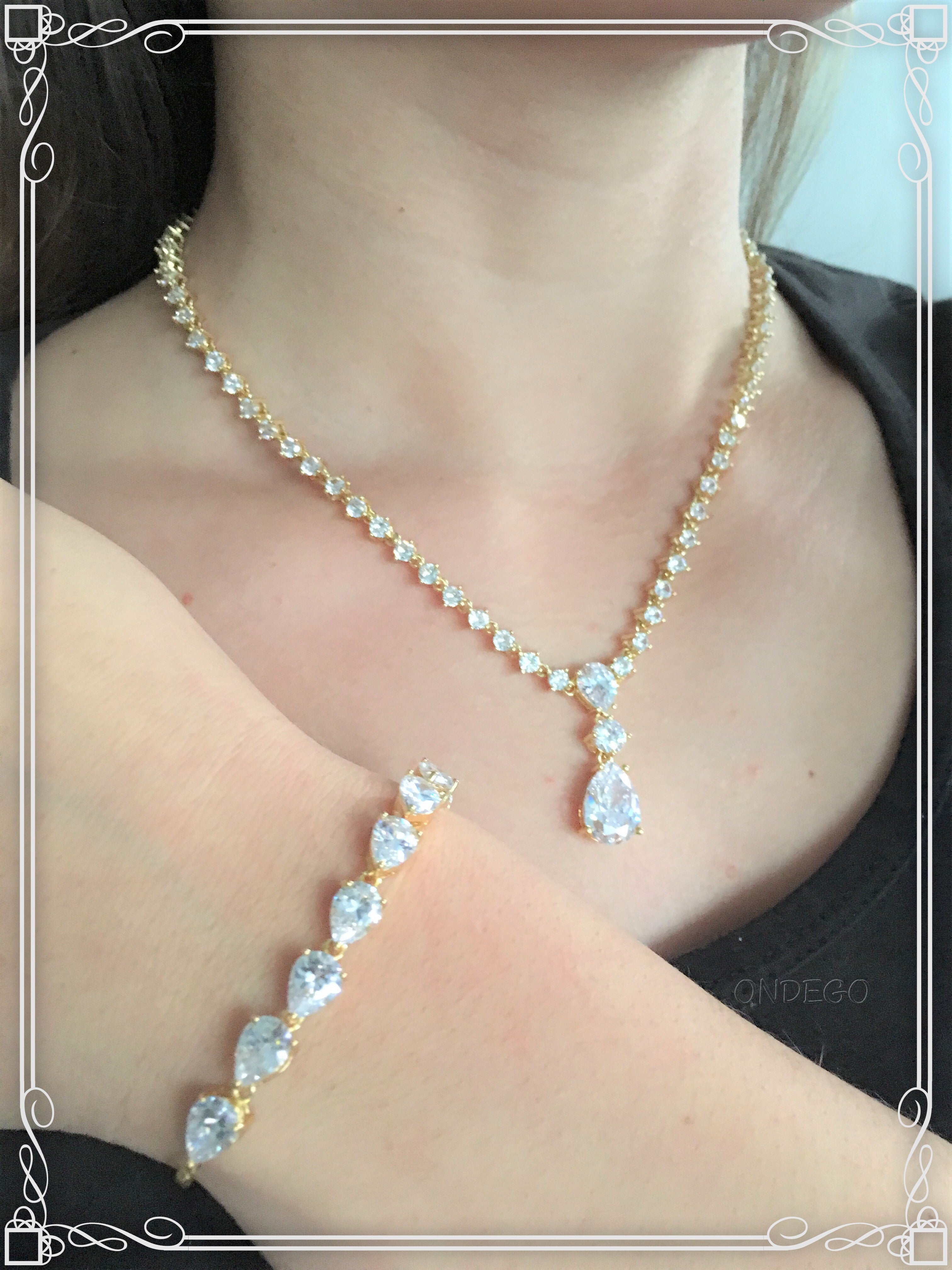 braut-schmuckset-gold-elegant-zirkonia