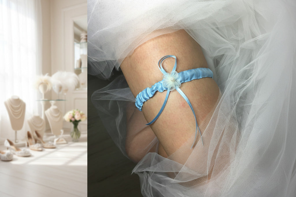 braut-strumpfband-hellblau-satin-gerafft-mit-schleife