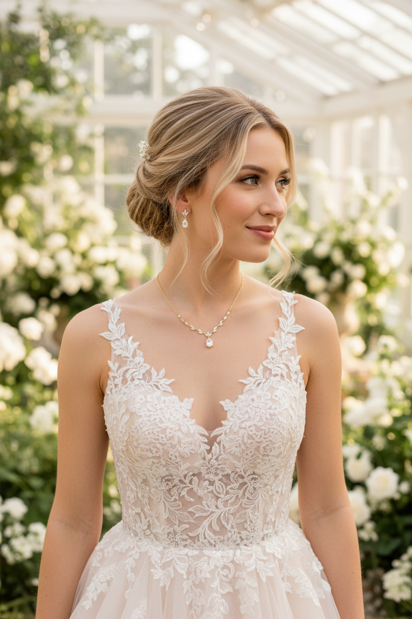 brautportrait-goldene-kette-ohrringe-hochzeit