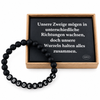 BRUDERHERZ Armband Herren aus Onyx – Geschenk für Bruder mit Spruchkarte & Geschenkbox