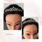 Perlen Strass Diadem Silber – eleganter Haarschmuck mit Ösen für Hochzeit & Braut | ONDEGO®