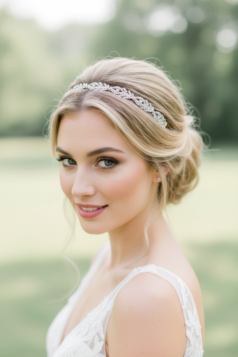 Vintage Strass Diadem – Boho Haarranke im Blätterdesign für Hochzeit, Brautfrisur & Festlichkeiten | ONDEGO®