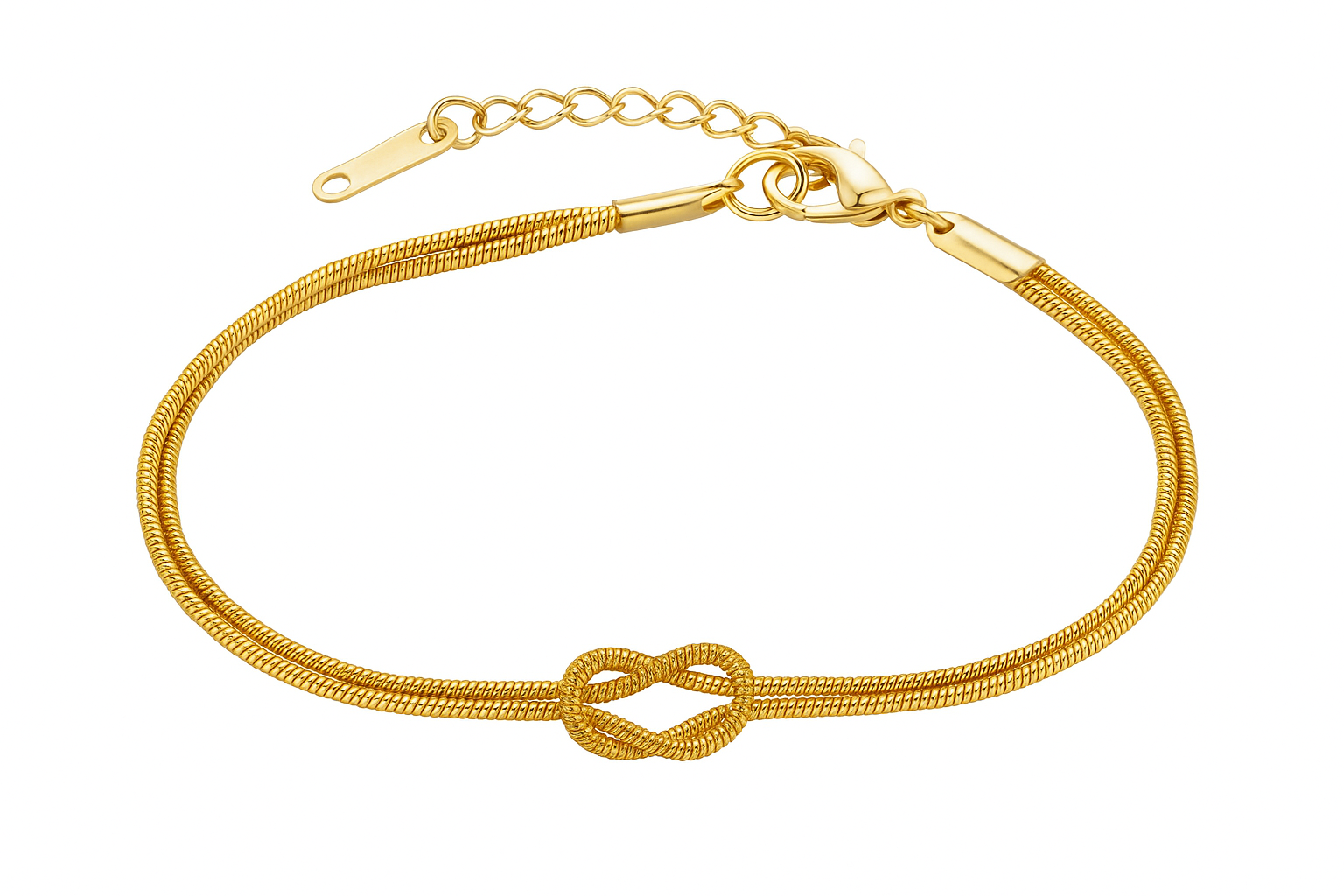 Freundschaftsarmband „Knoten“ – Edelstahl, wasserfest, Geschenkbox, Gold/Silber | ONDEGO®