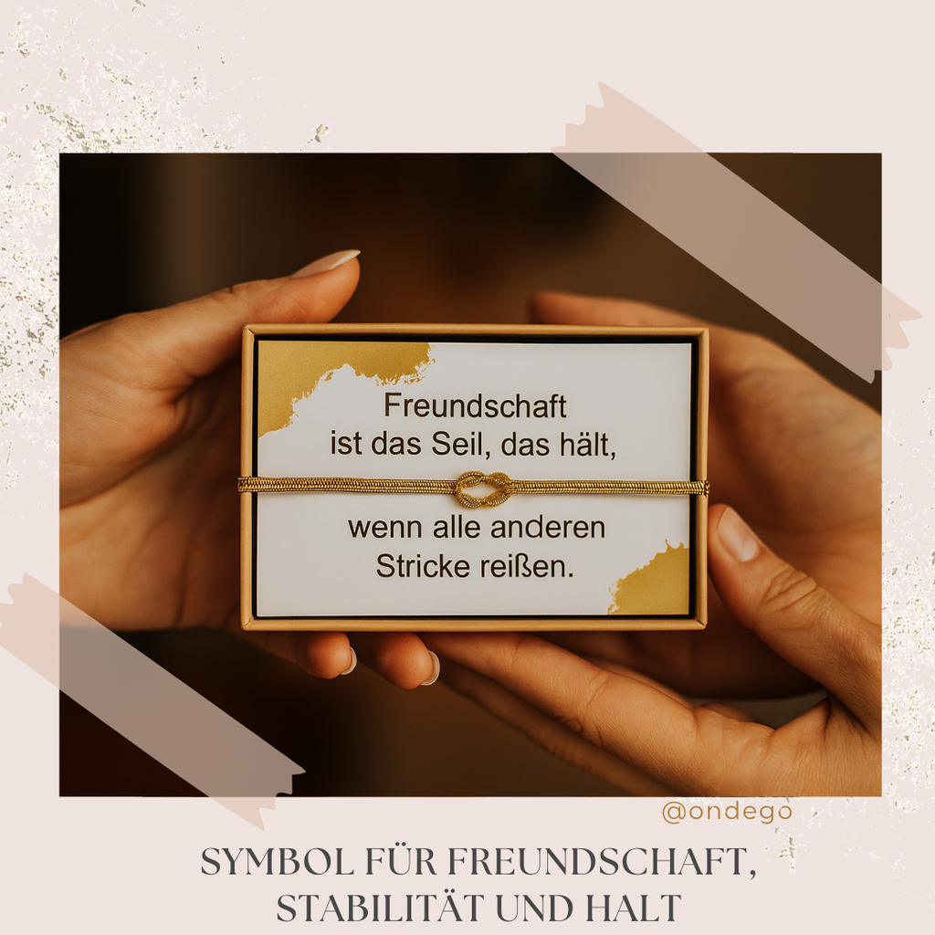 Freundschaftsarmband „Knoten“ – Edelstahl, wasserfest, Geschenkbox, Gold/Silber | ONDEGO®