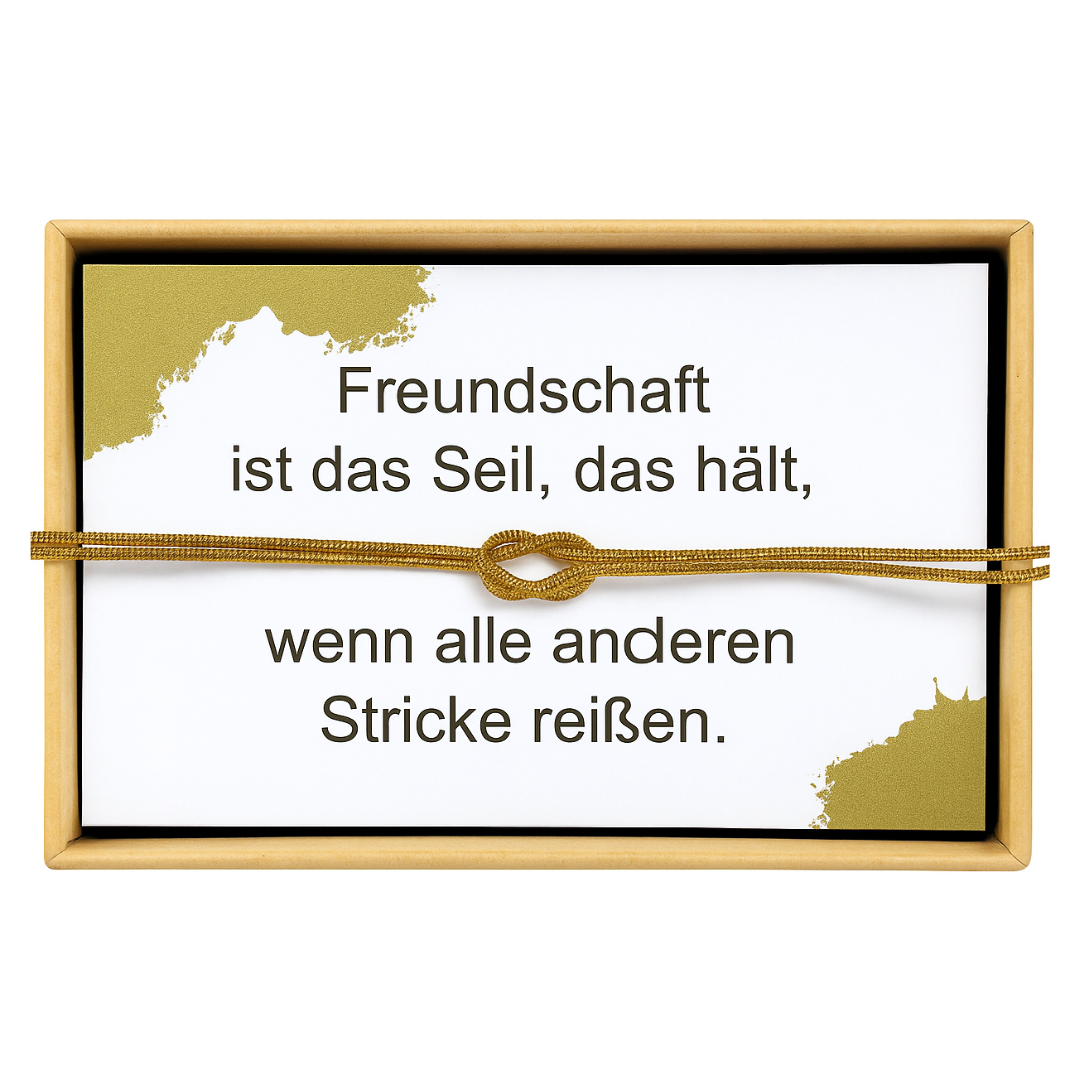 Freundschaftsarmband „Knoten“ – Edelstahl, wasserfest, Geschenkbox, Gold/Silber | ONDEGO®