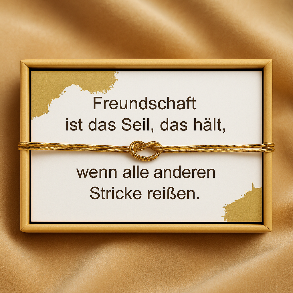 Freundschaftsarmband „Knoten“ – Edelstahl, wasserfest, Geschenkbox, Gold/Silber | ONDEGO®