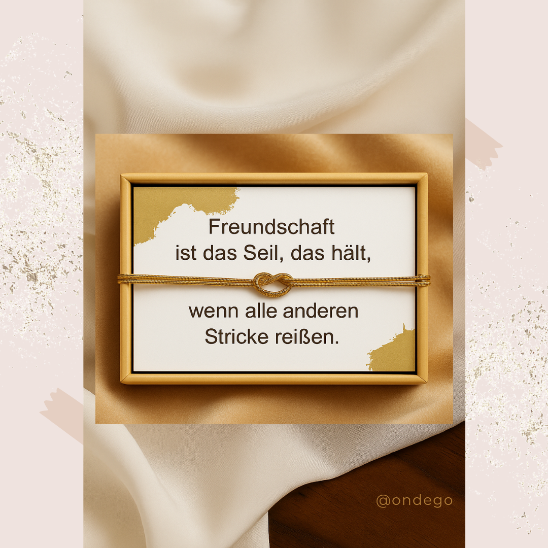Freundschaftsarmband „Knoten“ – Edelstahl, wasserfest, Geschenkbox, Gold/Silber | ONDEGO®