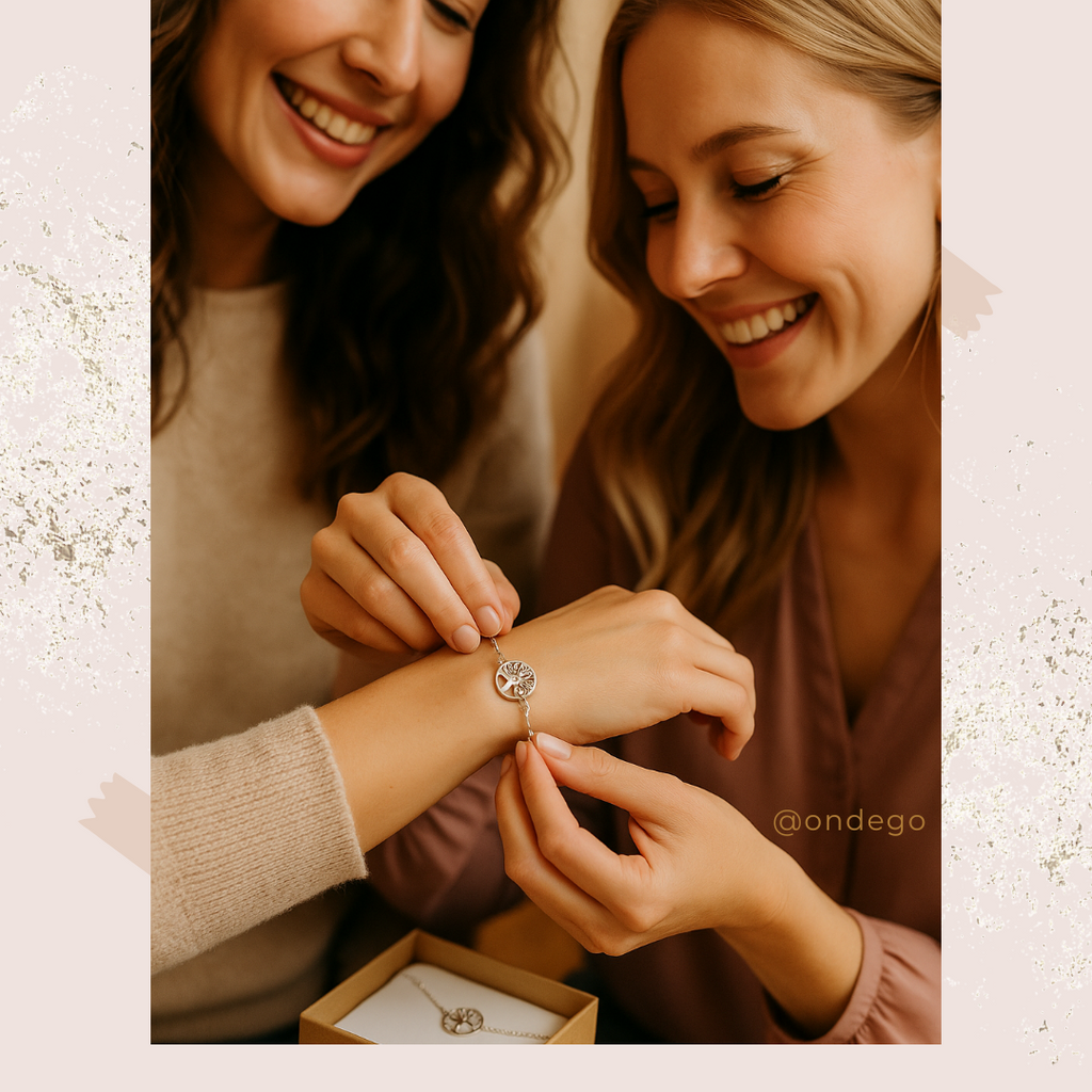 Freundschaftsarmband „Lebensbaum“ – verstellbar, Geschenkbox, Gold/Silber | ONDEGO®