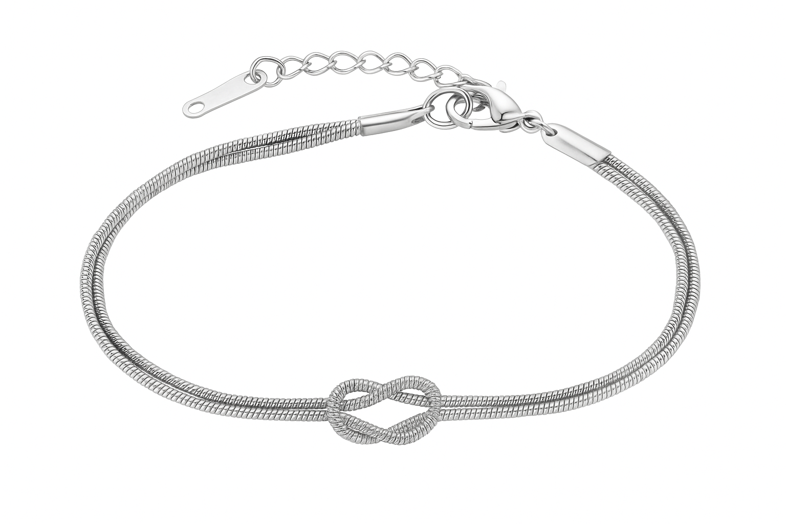 Freundschaftsarmband „Knoten“ – Edelstahl, wasserfest, Geschenkbox, Gold/Silber | ONDEGO®