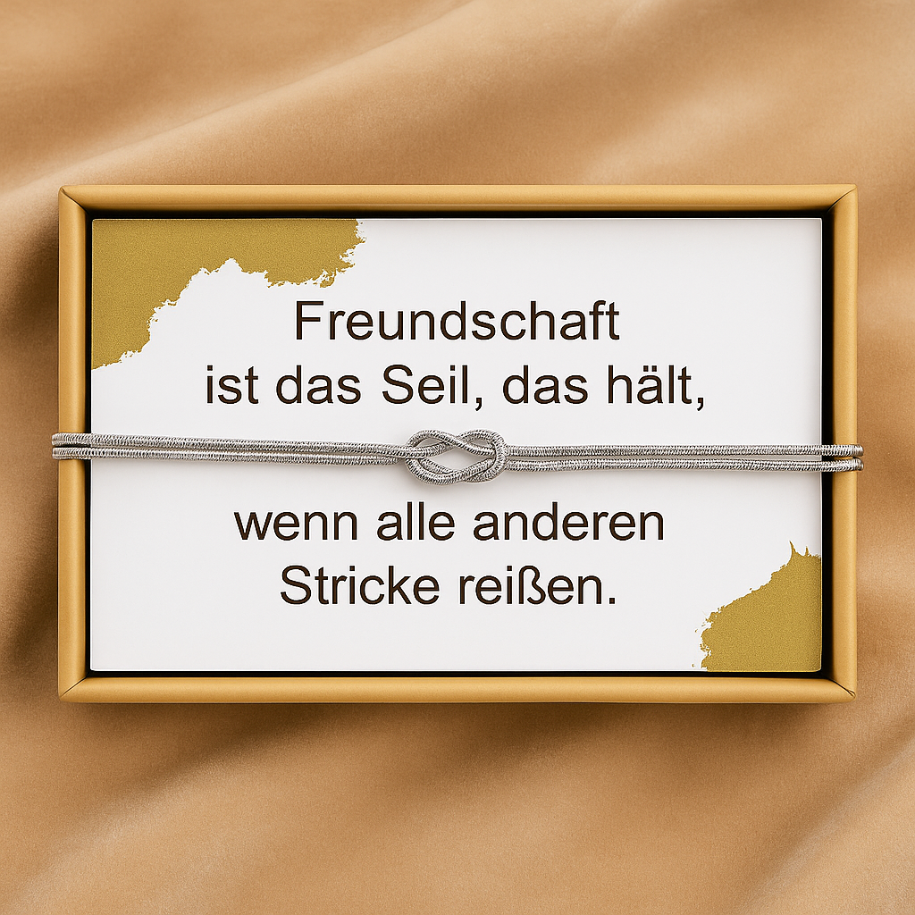 Freundschaftsarmband „Knoten“ – Edelstahl, wasserfest, Geschenkbox, Gold/Silber | ONDEGO®