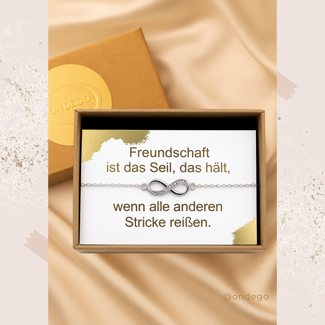 Freundschaftsarmband „Beste Freundin“ – Unendlichkeit, verstellbar, Geschenkbox | ONDEGO®