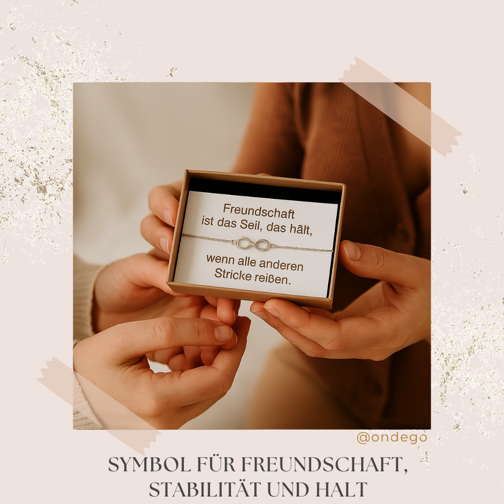 Freundschaftsarmband „Beste Freundin“ – Unendlichkeit, verstellbar, Geschenkbox | ONDEGO®