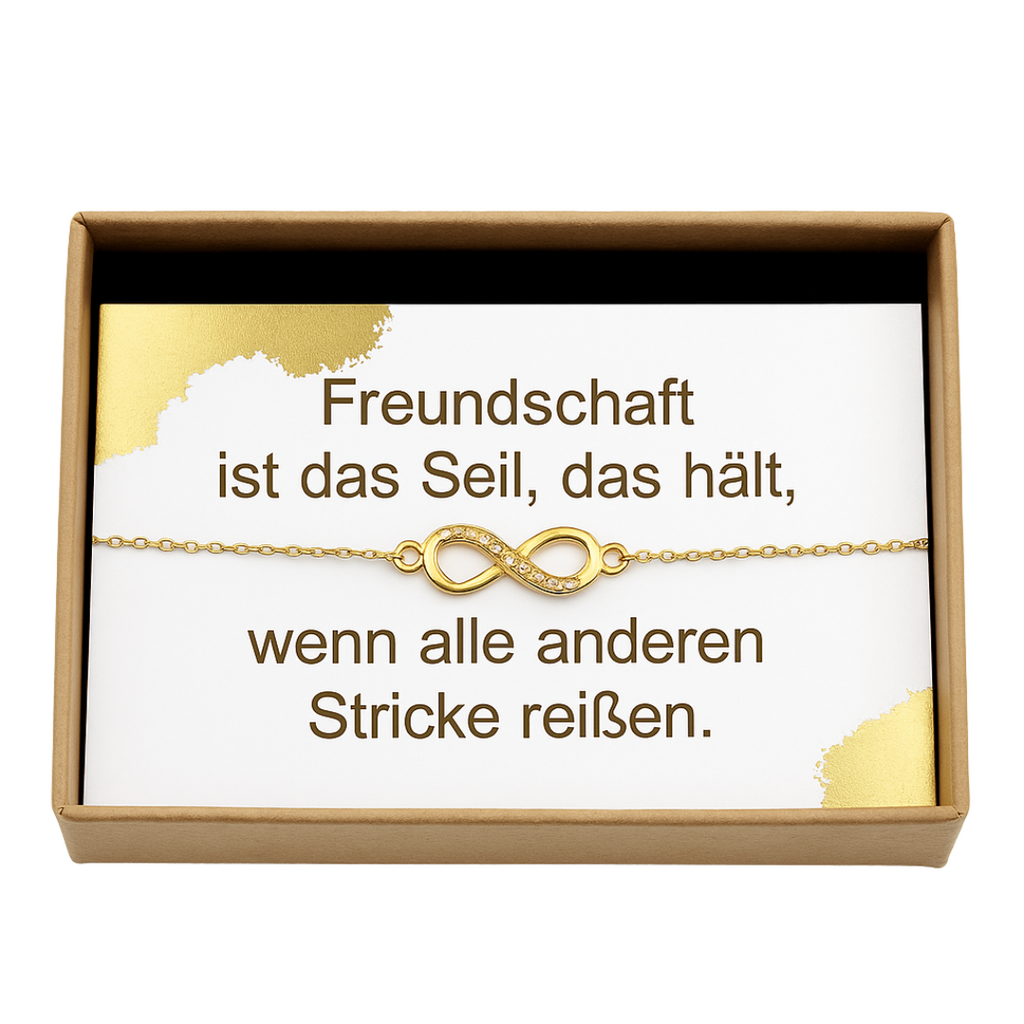 Freundschaftsarmband „Beste Freundin“ – Unendlichkeit, verstellbar, Geschenkbox | ONDEGO®