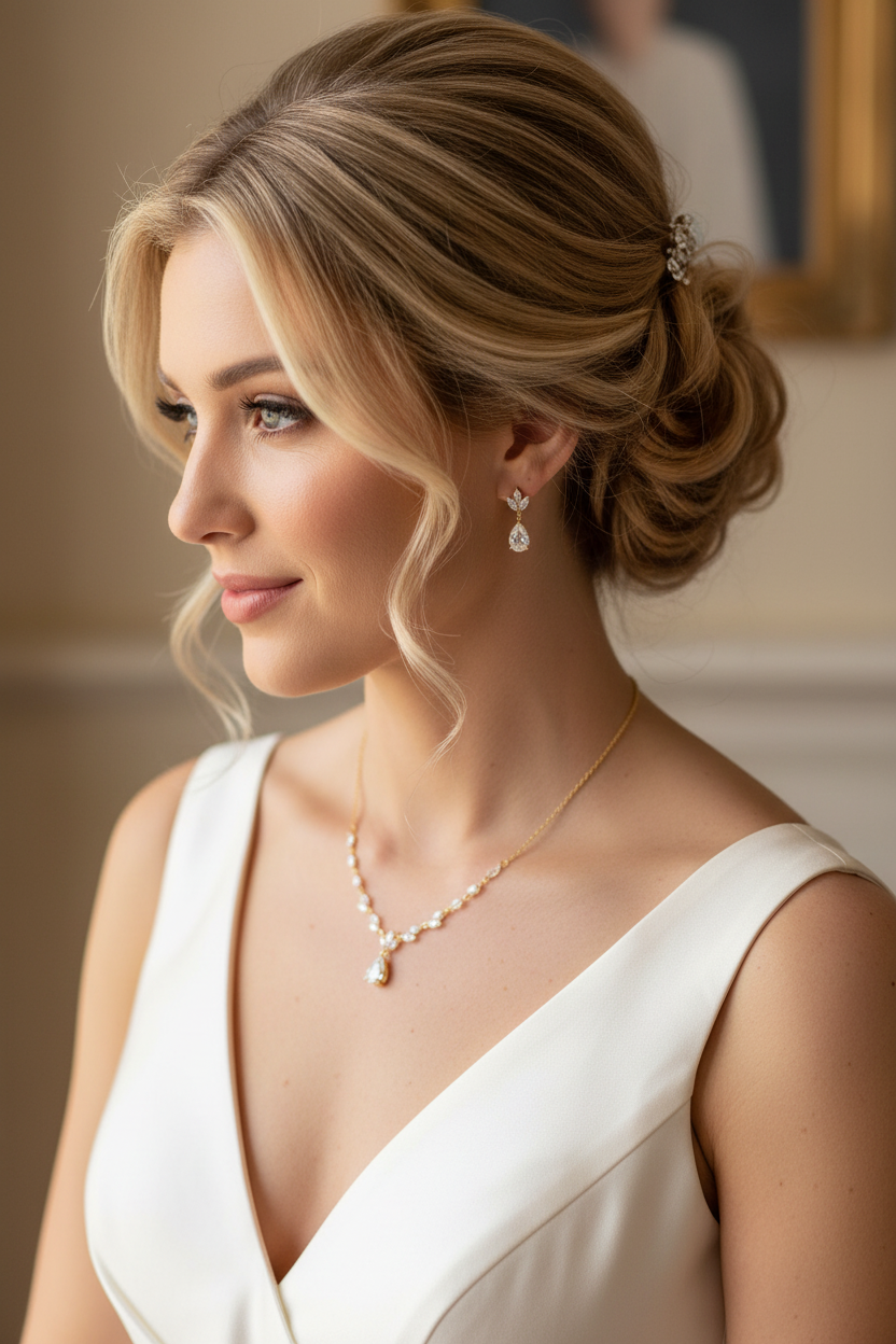 goldschmuck-fuer-braut-kette-und-ohrringe-set