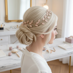 Vintage Haardraht Blätter – Brauthaarschmuck flexibel | Silber · Gold · Roségold | ONDEGO®