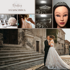 hochzeit-haarschmuck-collage-mit-silberner-tiare-mannequin-brautstyling-hochzeitspaar-und-accessoires-fuer-die-braut