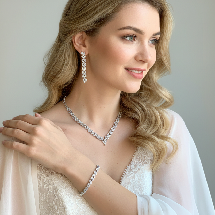 hochzeits-schmuckset-silber-funkelnd-collier-ohrringe-armband