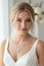 hochzeitsschmuck-damen-silber-halskette-und-ohrstecker