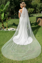 Glitzertüll Brautschleier Ivory 3 Meter – Extrem glitzernder Schleier für Kirche & Hochzeit | ONDEGO®
