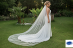 Glitzertüll Brautschleier Ivory 3 Meter – Extrem glitzernder Schleier für Kirche & Hochzeit | ONDEGO®