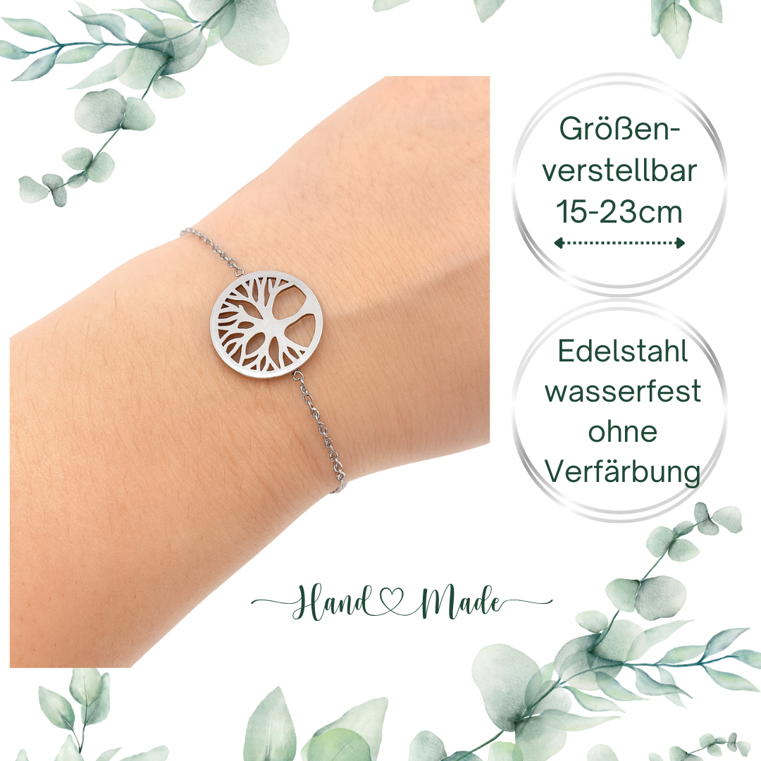 Lebensbaum Armband – Edelstahl, wasserfest, verstellbar, Geschenkbox | ONDEGO®