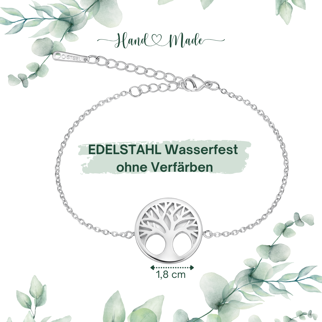 Lebensbaum Armband – Edelstahl, wasserfest, verstellbar, Geschenkbox | ONDEGO®