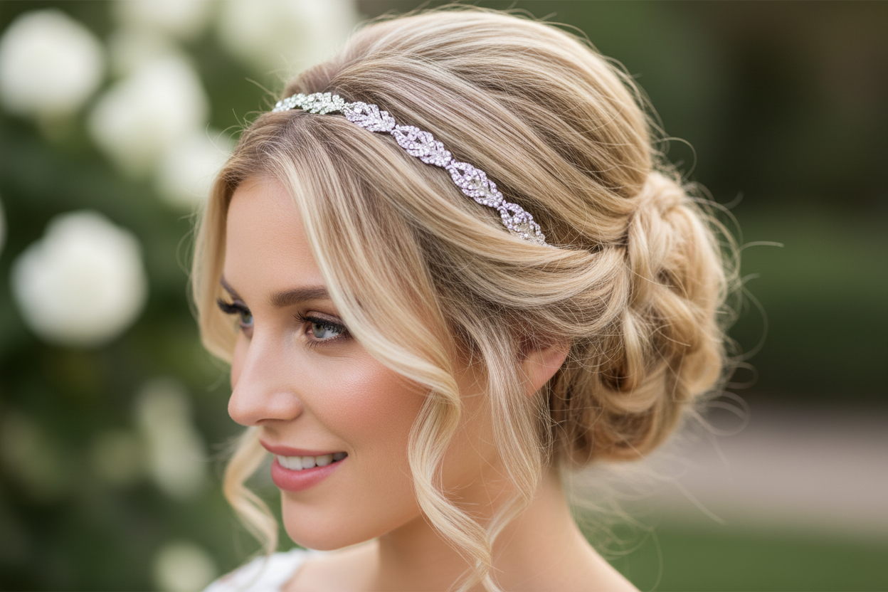 Vintage Strass Diadem – Boho Haarranke im Blätterdesign für Hochzeit, Brautfrisur & Festlichkeiten | ONDEGO®