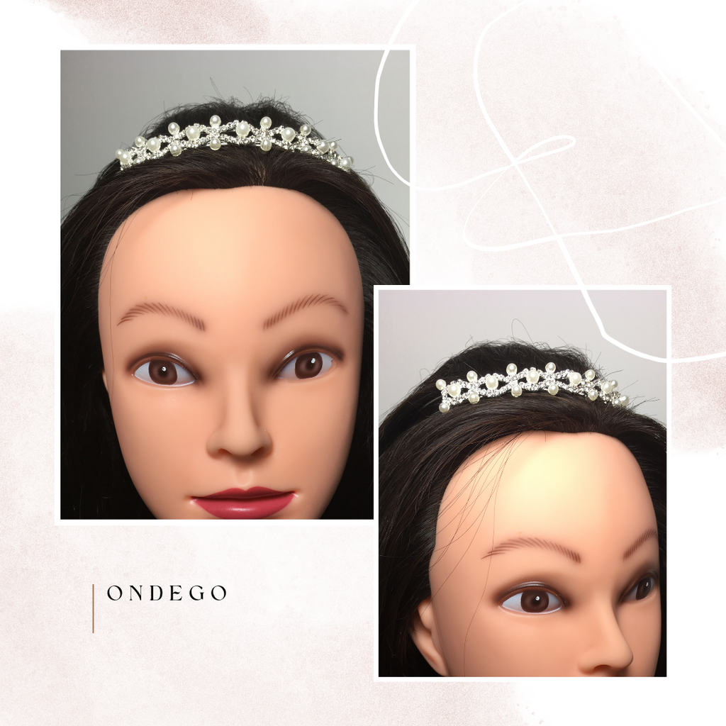 ondego-perlen-strass-diadem-weiss-schmaler-reif-modell-vorne-ansicht