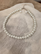 Brautschmuck Set Perlen Weiß – 2-teilig Kette & Ohrringe  | ONDEGO®