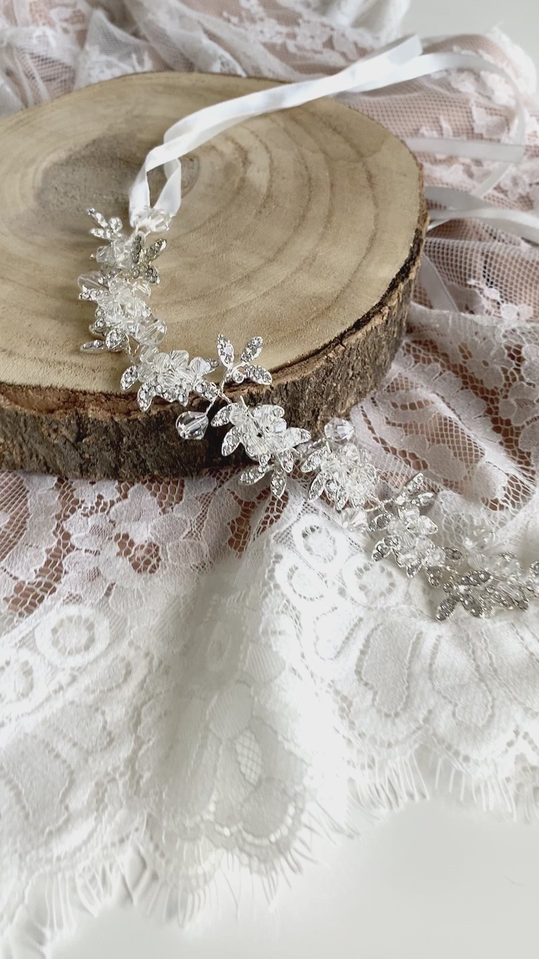 Strass Diadem Haardraht SILBER – Brautschmuck Haarranke für Hochzeit, Brautfrisur & festliche Anlässe | ONDEGO®