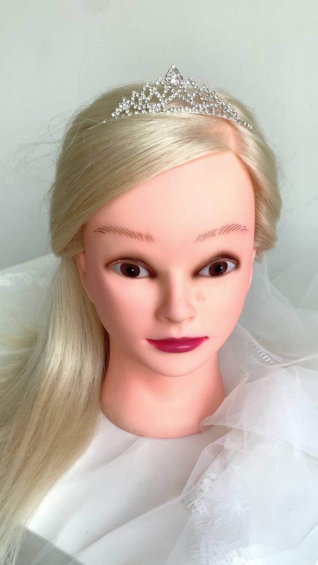 Strass Diadem Silber – große Tiara für Braut & Hochzeit, glitzernder Haarschmuck Krone | ONDEGO®