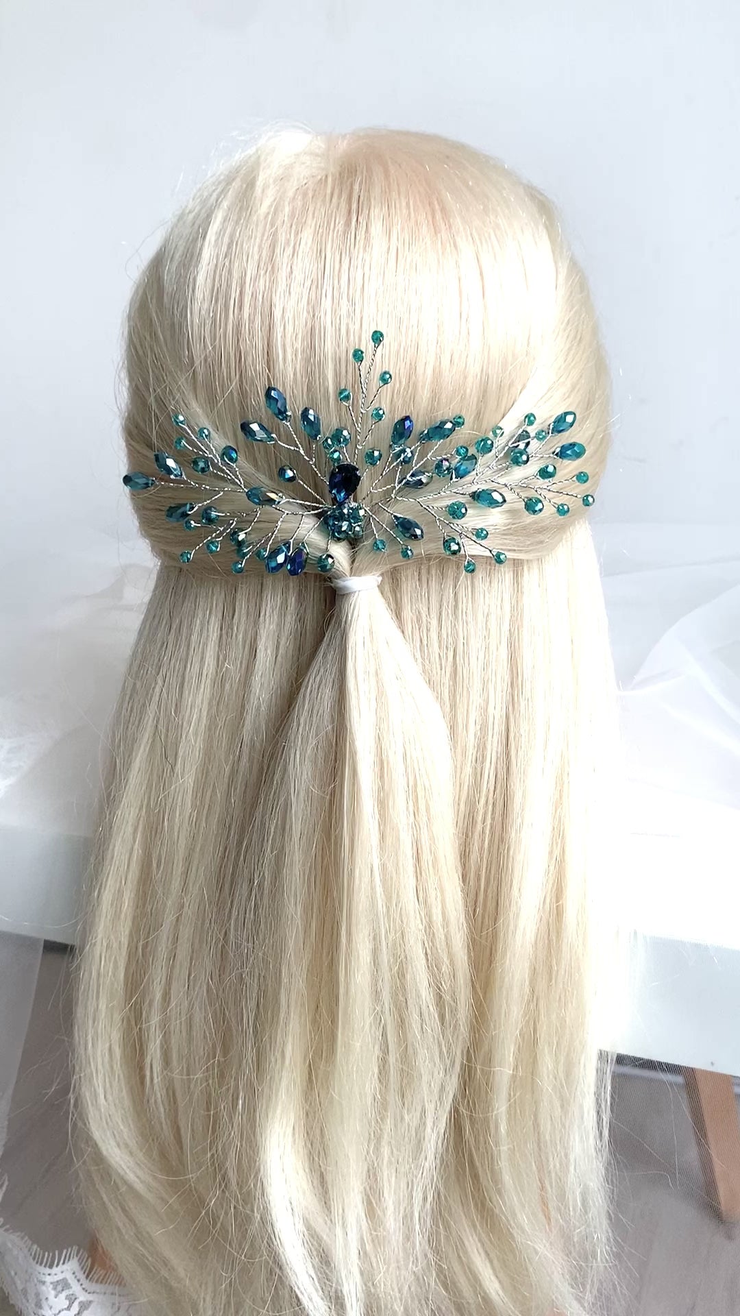 Haarnadel Hellblau – Dezenter Haarschmuck in Silber | ONDEGO®
