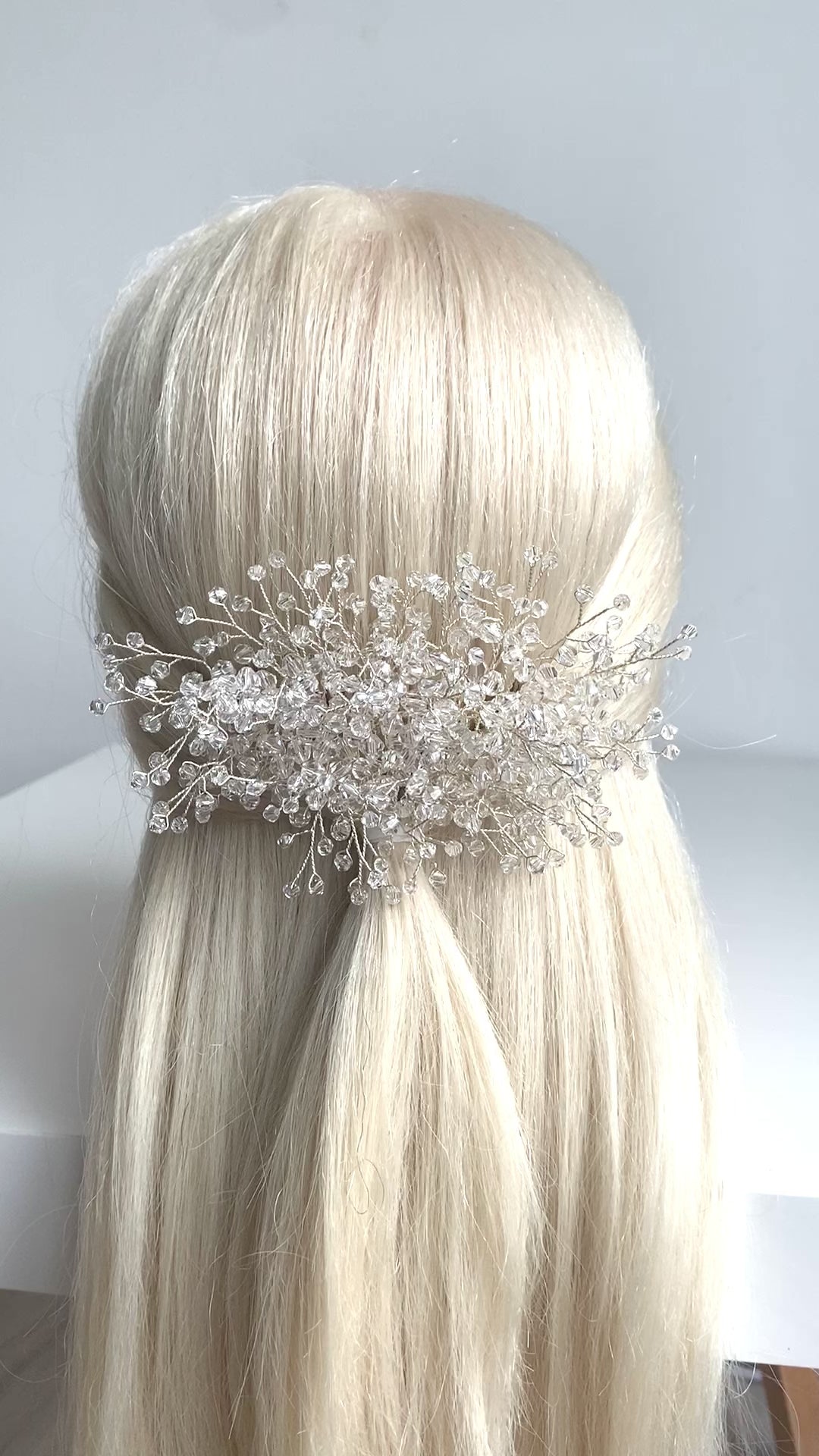Haarkamm XXL Kristall – Silber Haarschmuck mit Glasschliffperlen | ONDEGO®