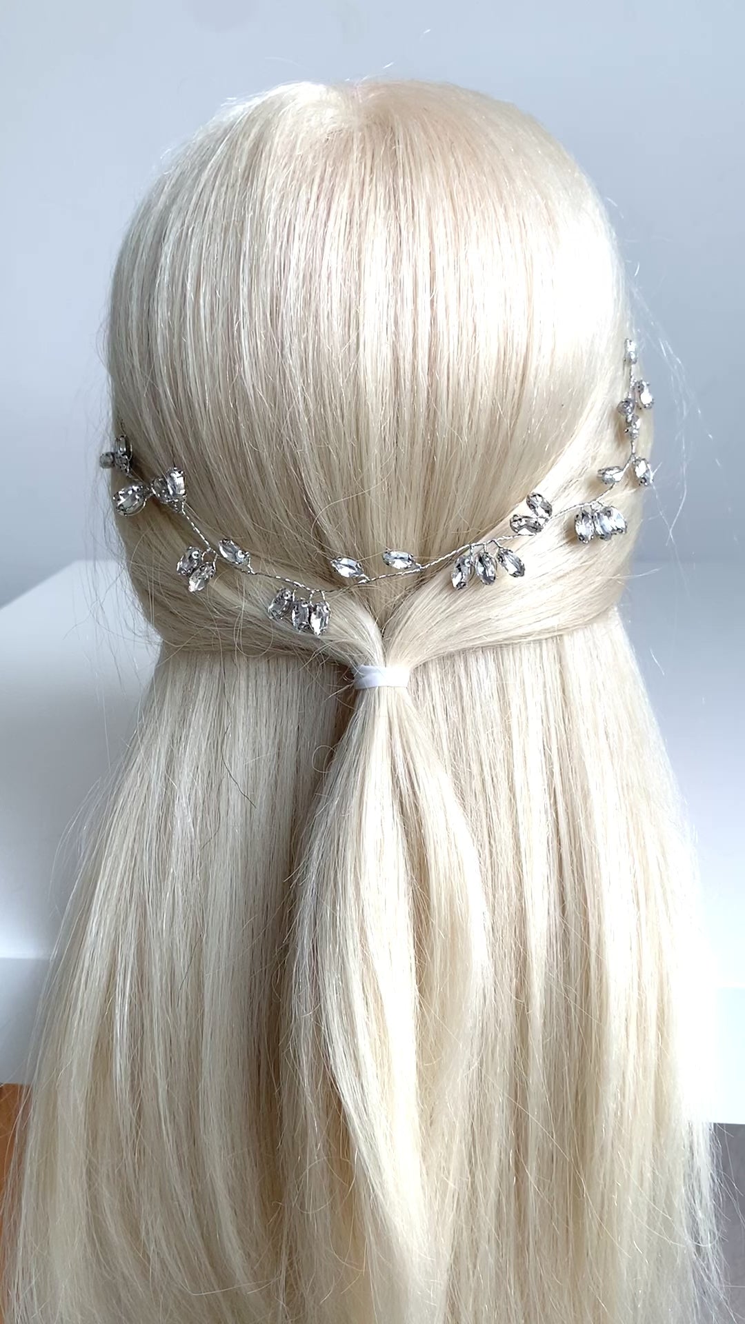 Haardraht Gold Silber Rosegold – Strass Brautschmuck flexibel – Haarschmuck Hochzeit | ONDEGO®