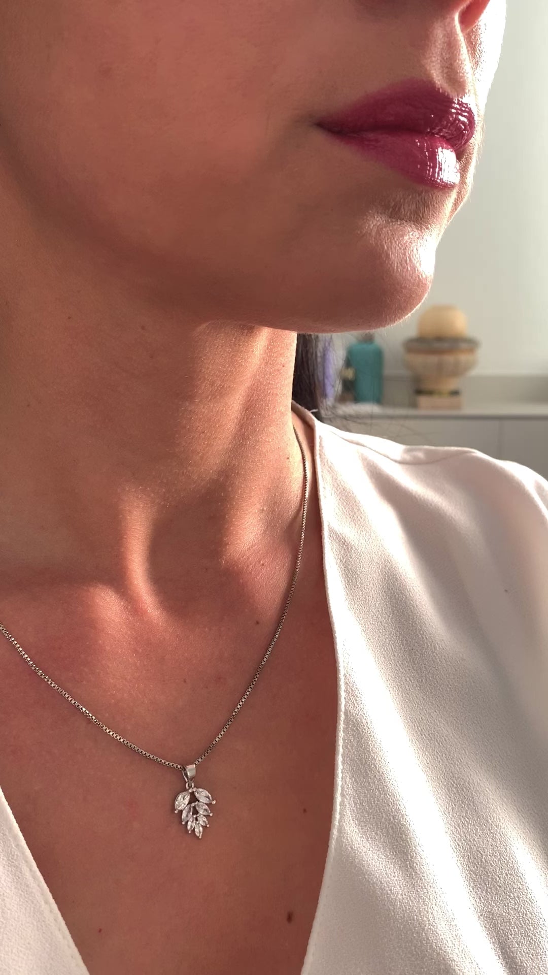 Silber Zirkonia Schmuckset – Halskette & Ohrringe | Brautschmuck | ONDEGO®