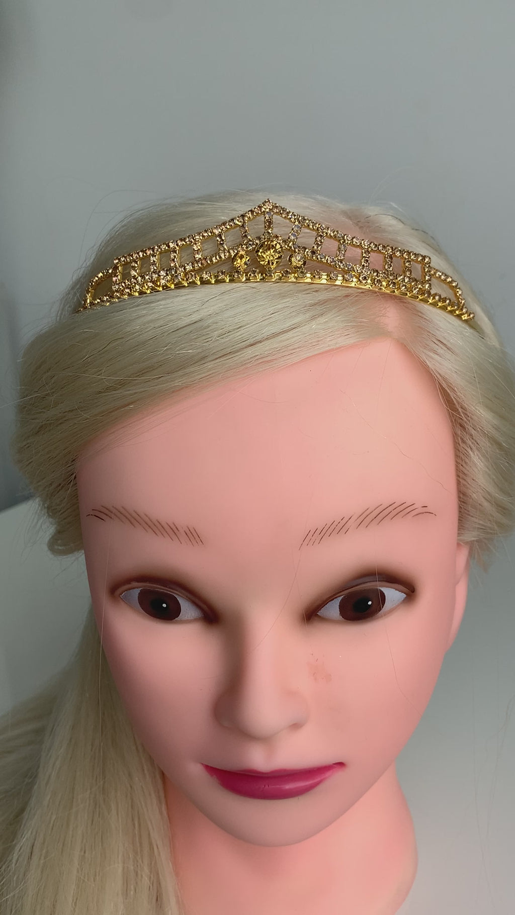 Antik Gold Diadem – Vintage Tiara mit Champagner Strass für Hochzeit, Braut & Abiball | ONDEGO®