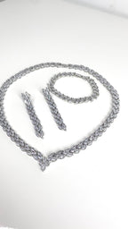 Zirkonia Schmuckset Silber – 3-teilig | Collier, Ohrringe & Armband | ONDEGO®