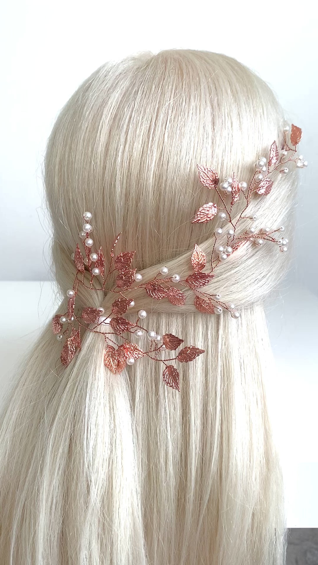 Vintage Haardraht Blätter Roségold Brautschmuck Hochzeit Haarschmuck – ONDEGO®