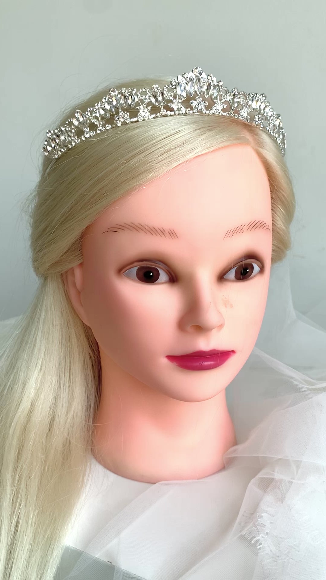 Silber Strass Diadem – große Tiara für Hochzeit, Braut, Ball & Geburtstag | ONDEGO®