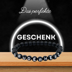 Bruderherz Armband – Onyx Naturstein, personalisierbar, elastisch, Geschenk mit Karte | ONDEGO®
